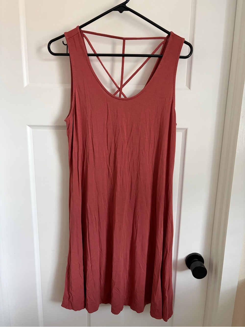 Maurices Strappy Back Scoop Neck Mini Dress in Dusty Rose